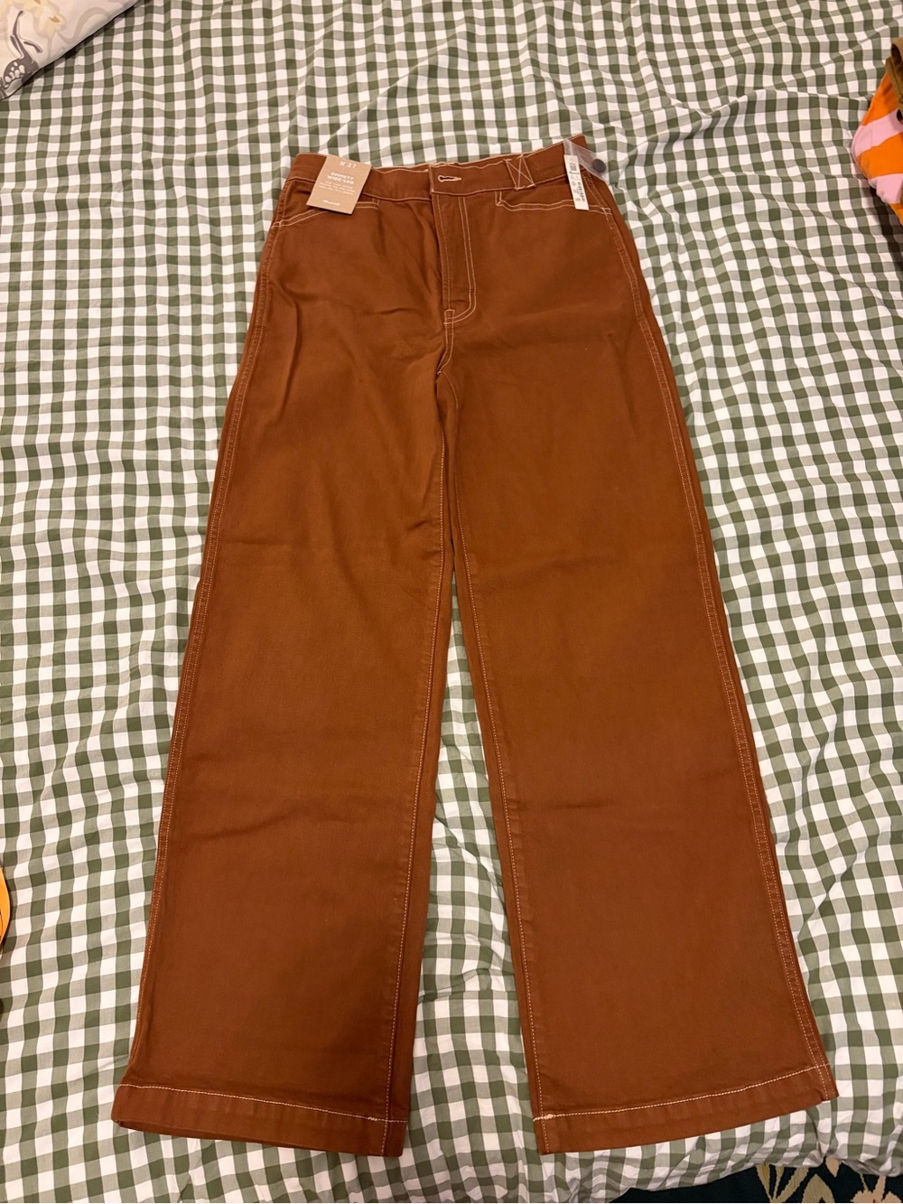 Madewell Wide-Leg Jeans in Rust Brown